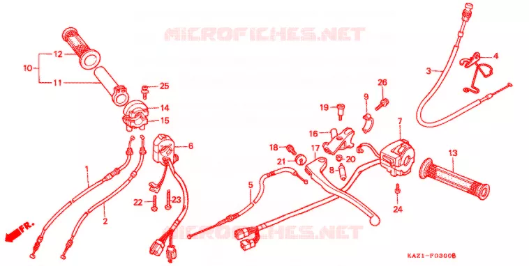 LEVIER DE GUIDON - CABLE - COMMODO Honda MOTO 250 CBR 1994  CBR250RRR_II