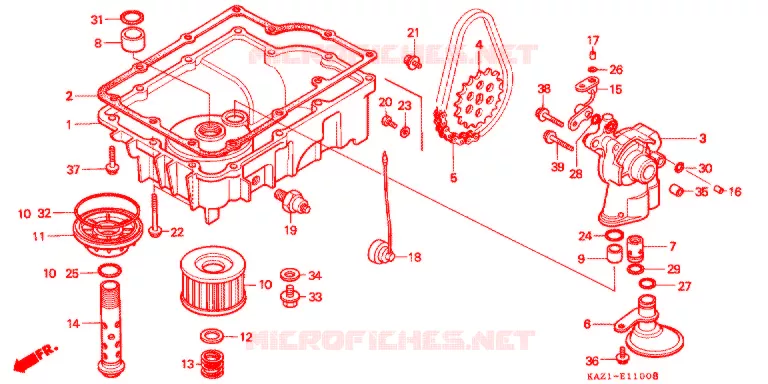 POMPE A HUILE - CARTER D'HUILE Honda MOTO 250 CBR 1994  CBR250RRR_II