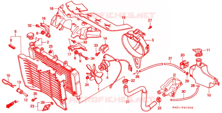RADIATEUR Honda MOTO 250 CBR 1994  CBR250RRR_II