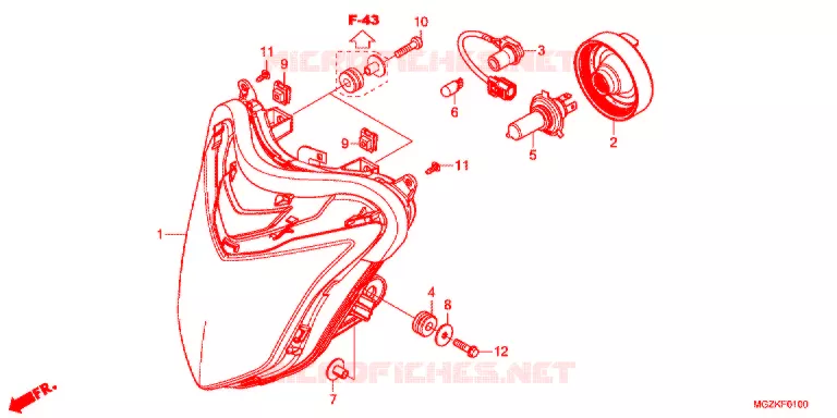 PHARE Honda MOTO 400 CB 2013  CB400FAD