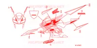 AUTOCOLLANTS (4) pour Honda CBR 600 RR RED de 2011