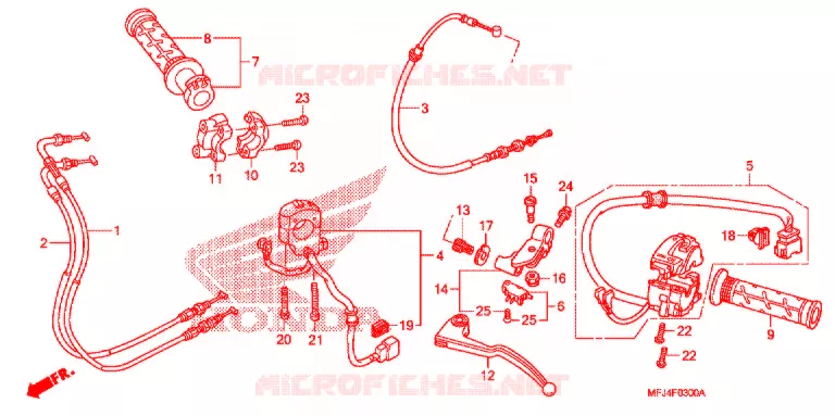LEVIER DE GUIDON - CABLE - COMMODO Honda MOTO 600 CBR 2011  CBR600RRB_A