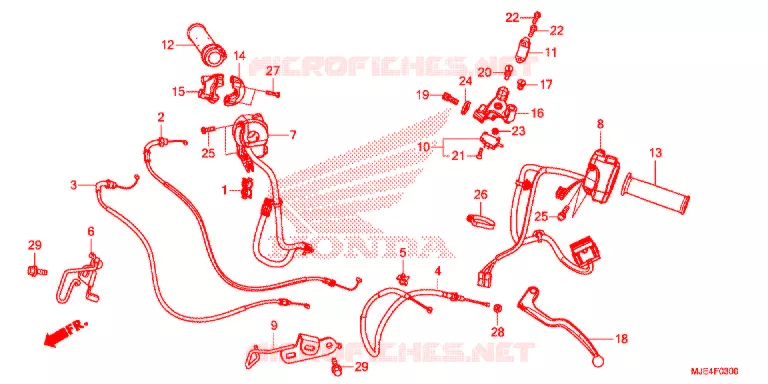 LEVIER DE GUIDON - CABLE - COMMODO Honda MOTO 650 CBR 2015  CBR650FAF