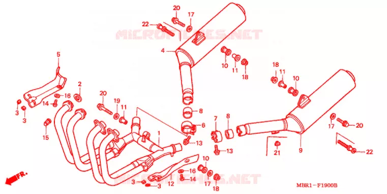 SILENCIEUX D'ECHAPPEMENT Honda MOTO 1300 CB 2000  CB1300FY
