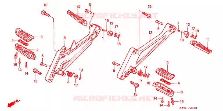 REPOSE PIED Honda MOTO 400 CB 1993  CB400F2N_III