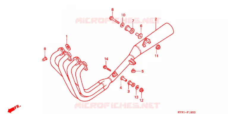 SILENCIEUX D'ECHAPPEMENT (F2) Honda MOTO 400 CB 1996  CB400F2T
