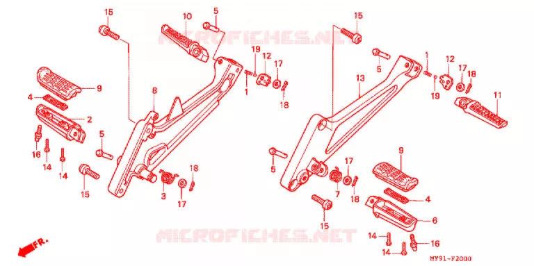 REPOSE PIED Honda MOTO 400 CB 1996  CB400F3T