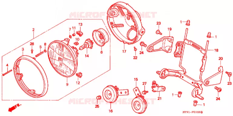 PHARE (F2/F3T/F3V) Honda MOTO 400 CB 1997  CB400F3V