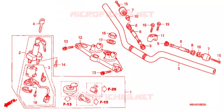GUIDON - TE DE FOURCHE (CB400SS2) Honda MOTO 400 CB 2002  CB400SS2