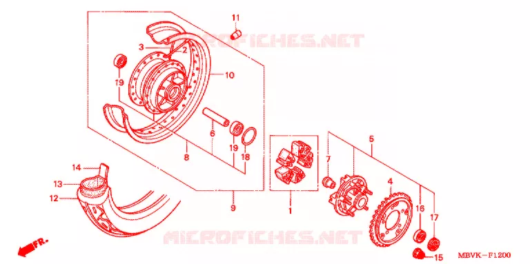ROUE ARRIERE Honda MOTO 400 CB 2002  CB400SS2