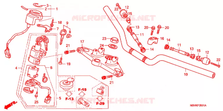 GUIDON - TE DE FOURCHE (CB400SS4,6,7,8) Honda MOTO 400 CB 2004  CB400SS4