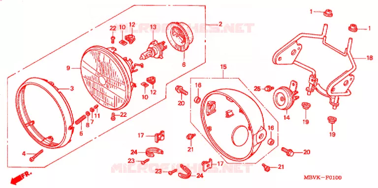 PHARE Honda MOTO 400 CB 2005  CB400SS4_III