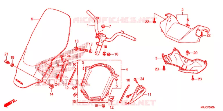 GUIDON - CARENAGE Honda SCOOTER 125 S-WING 2012  FES125AC