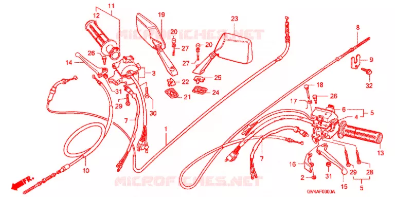 COMMODOS - POIGNEES Honda SCOOTER 80 ELITE 2005  CH805_A