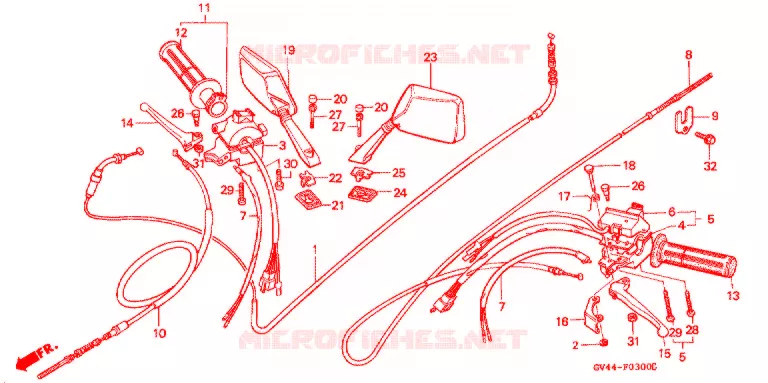 COMMODOS - POIGNEES Honda SCOOTER 80 ELITE 1995  CH80S