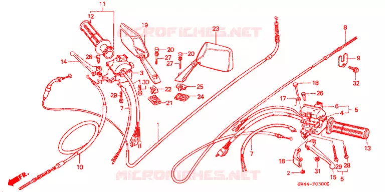 COMMODOS - POIGNEES Honda SCOOTER 80 ELITE 1997  CH80V