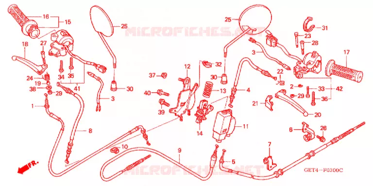 LEVIER DE GUIDON - CABLE - COMMODO Honda SCOOTER 50 JAZZ 2005  CHF505_A