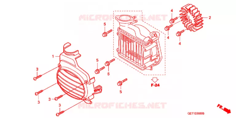 VENTILATEUR ET COUVERCLE DE RADIATEUR Honda SCOOTER 50 SCOOPY 2005  CHF505