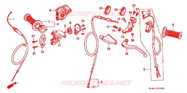 LEVIER DE GUIDON Honda MOTO 125 CR 1998  CR125RW