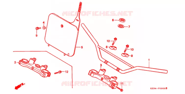 GUIDON ('90-'94) Honda MOTO 250 CR 1991  CR250RM