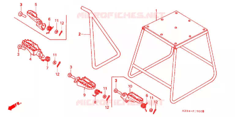 REPOSE PIED Honda MOTO 250 CR 1992  CR250RN