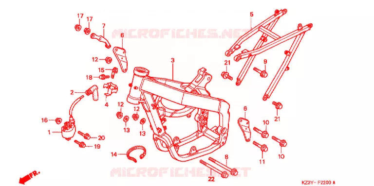 CADRE Honda MOTO 250 CR 2000  CR250RY