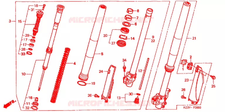 FOURCHE Honda MOTO 250 CR 2000  CR250RY