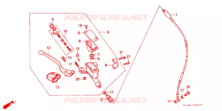 MAITRE CYLINDRE DE FREIN AVANT Honda MOTO 500 CR 1990  CR500RL