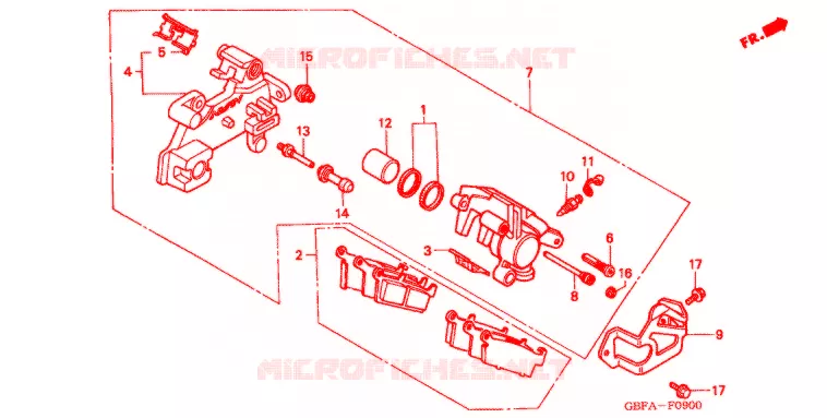 ETRIER DE FREIN ARRIERE Honda MOTO 80 CR 2002  CR80R2