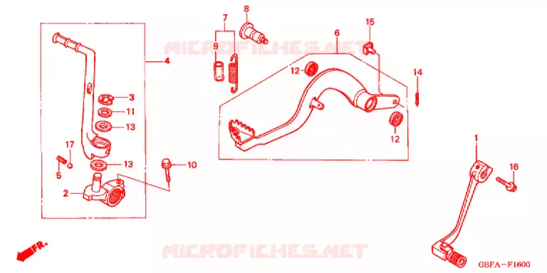 PEDALE Honda MOTO 80 CR 2001  CR80RB1