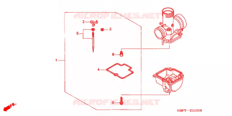 PIECES DE CARBURATEUR Honda MOTO 80 CR 2001  CR80RB1