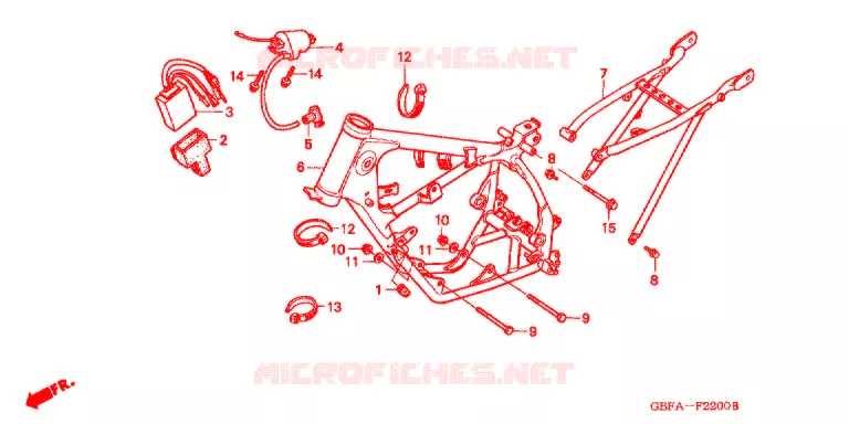 CADRE Honda MOTO 80 CR 2002  CR80RB2