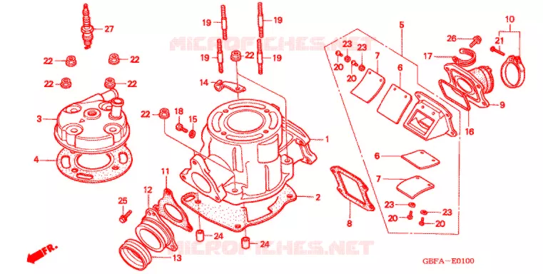 CULASSE Honda MOTO 80 CR 2002  CR80RB2