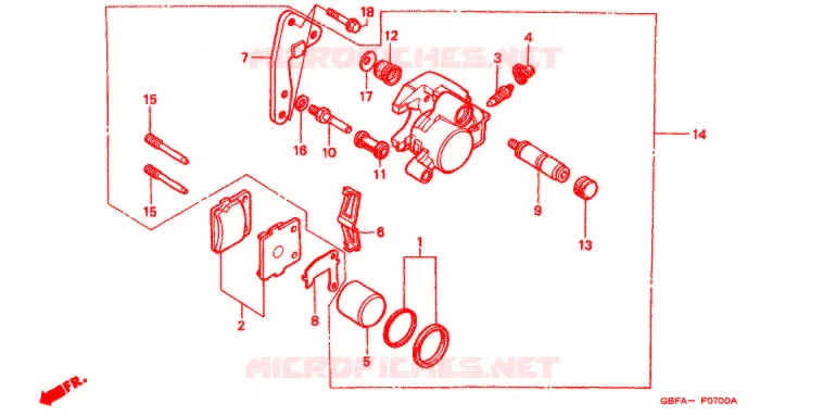 ETRIER DE FREIN AVANT Honda MOTO 80 CR 2002  CR80RB2