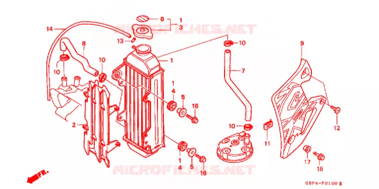 RADIATEUR Honda MOTO 80 CR 1996  CR80RBT