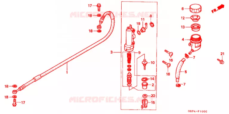 MAITRE-CYLINDRE DE FREIN ARRIERE Honda MOTO 80 CR 1998  CR80RBW