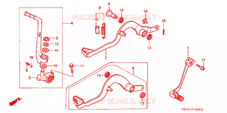 PEDALE Honda MOTO 80 CR 1998  CR80RBW