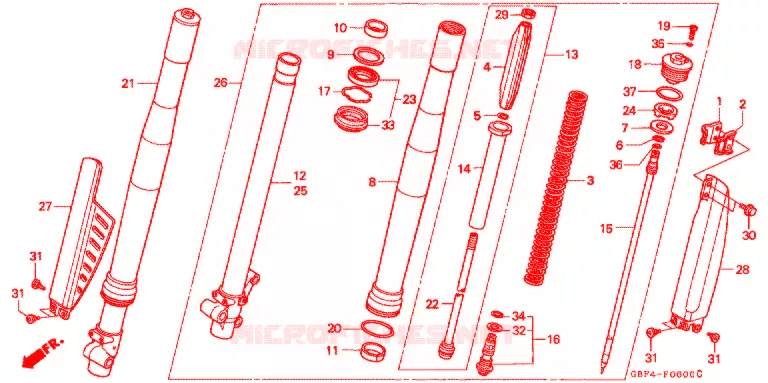 FOURCHE Honda MOTO 80 CR 1999  CR80RBX
