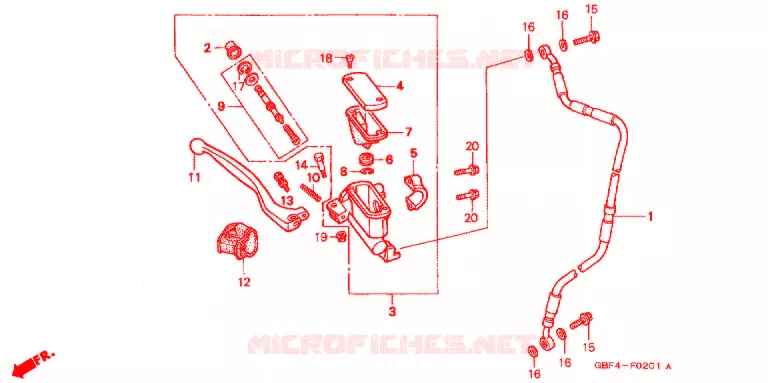 MAITRE CYLINDRE DE FREIN AVANT ('98,'99) Honda MOTO 80 CR 1999  CR80RBX