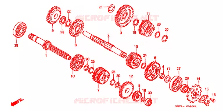 BOITE DE VITESSES Honda MOTO 80 CR 2000  CR80RBY