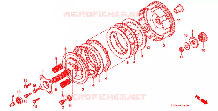 EMBRAYAGE Honda MOTO 80 CR 1990  CR80RL