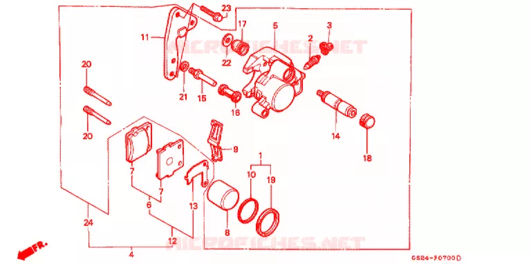 ETRIER DE FREIN AVANT Honda MOTO 80 CR 1990  CR80RL