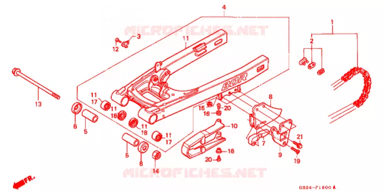 BRAS OSCILLANT Honda MOTO 80 CR 1991  CR80RM