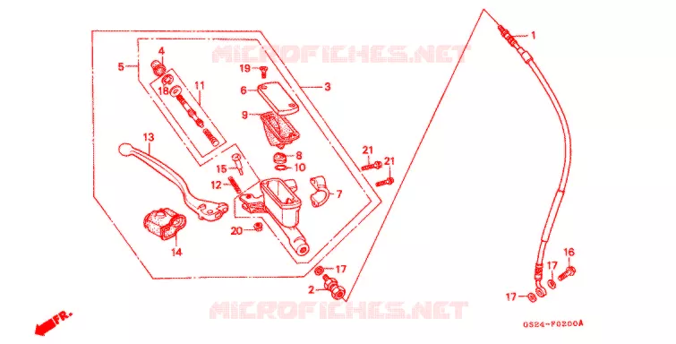 MAITRE CYLINDRE DE FREIN AVANT Honda MOTO 80 CR 1991  CR80RM