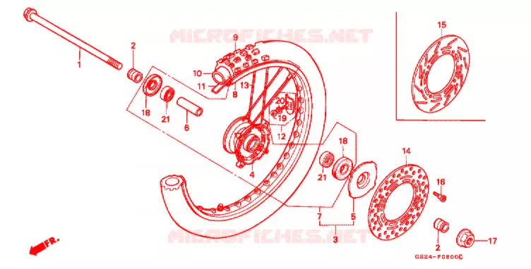 ROUE AVANT Honda MOTO 80 CR 1991  CR80RM