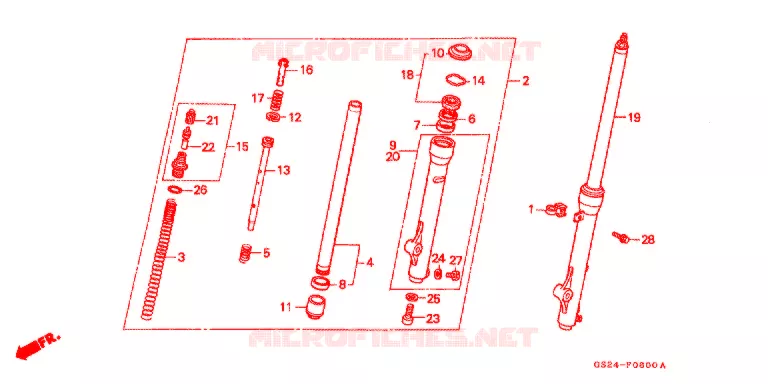 FOURCHE Honda MOTO 80 CR 1993  CR80RP