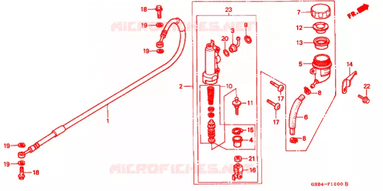 MAITRE-CYLINDRE DE FREIN ARRIERE Honda MOTO 80 CR 1993  CR80RP