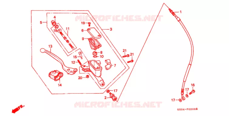 MAITRE CYLINDRE DE FREIN AVANT Honda MOTO 80 CR 1993  CR80RP