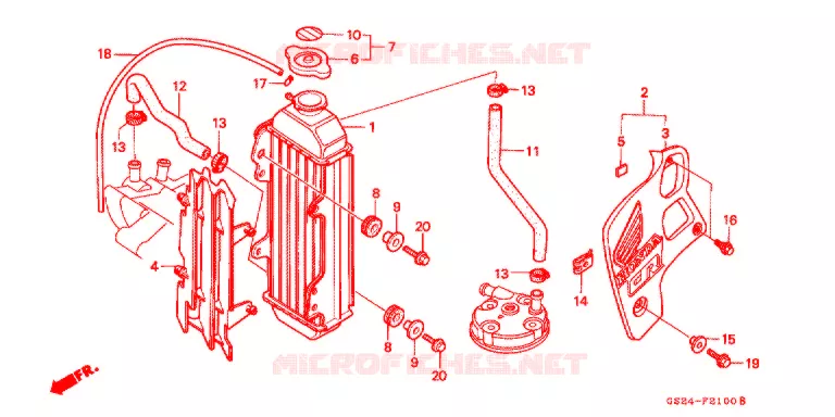 RADIATEUR Honda MOTO 80 CR 1994  CR80RR
