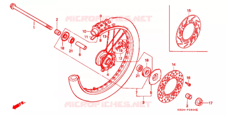 ROUE AVANT Honda MOTO 80 CR 1994  CR80RR